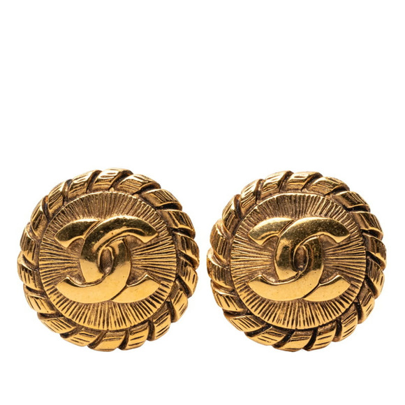 CHANEL Jewelry - CHANEL Gold Logo Earrings
